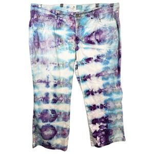 JMS Just My Size Plus Size‎ 26WP Jeans Handmade Tie Dye Bootcut Purple Blue 670
